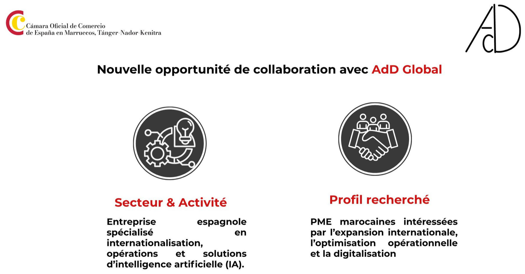 Alianza Camara Comercio España en Marruecos &amp; AdD Global
